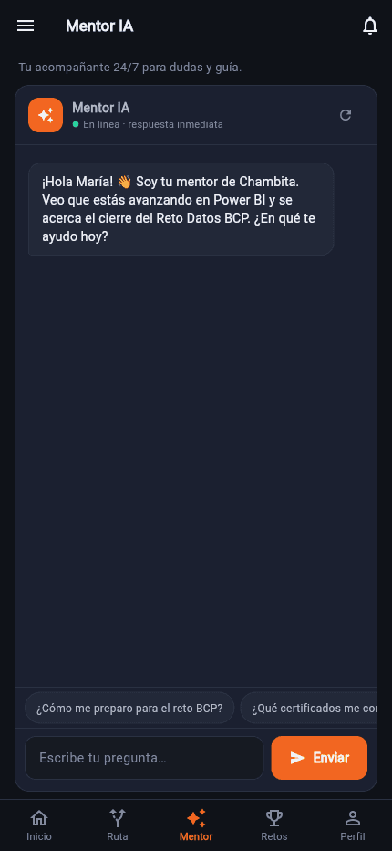 Experiencia de mentoría simulada