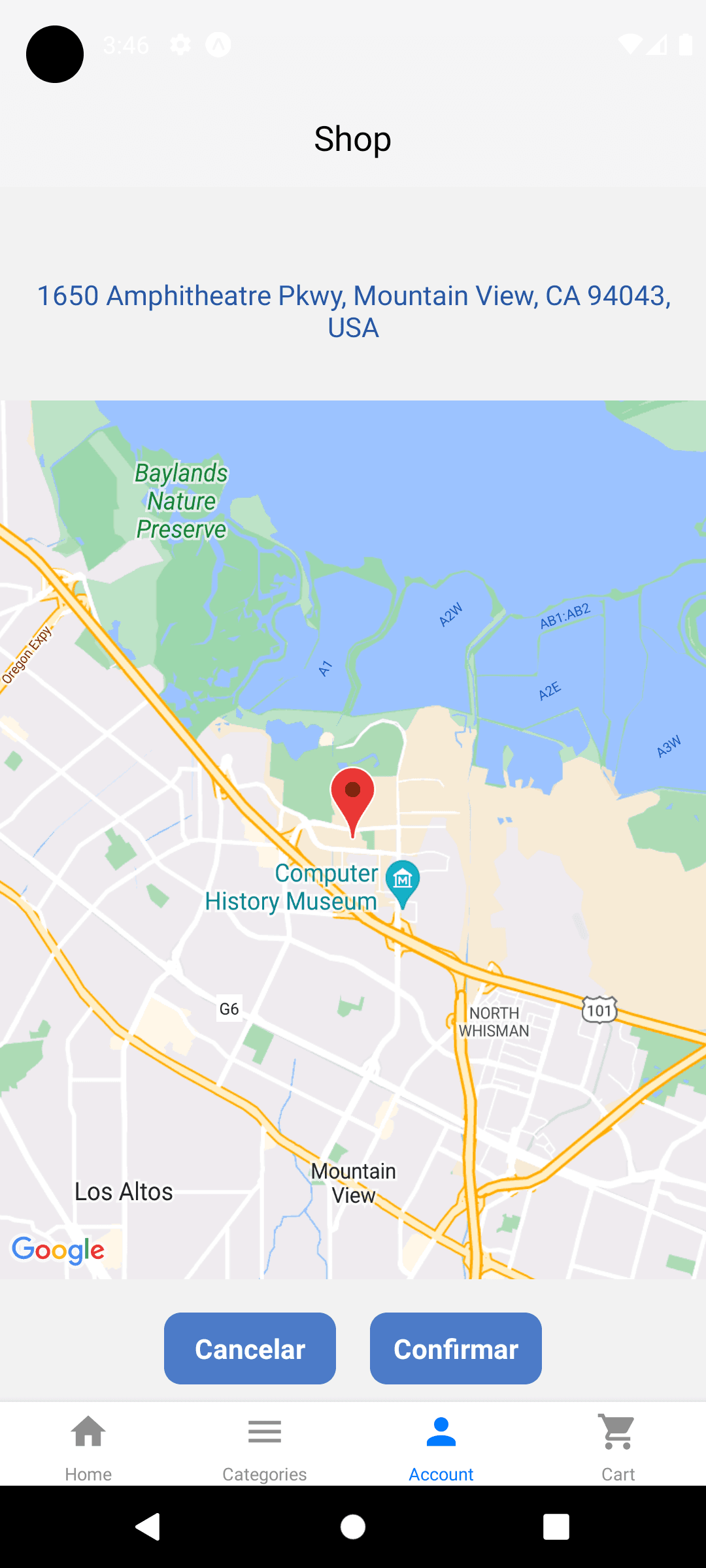 Ubicación del perfil