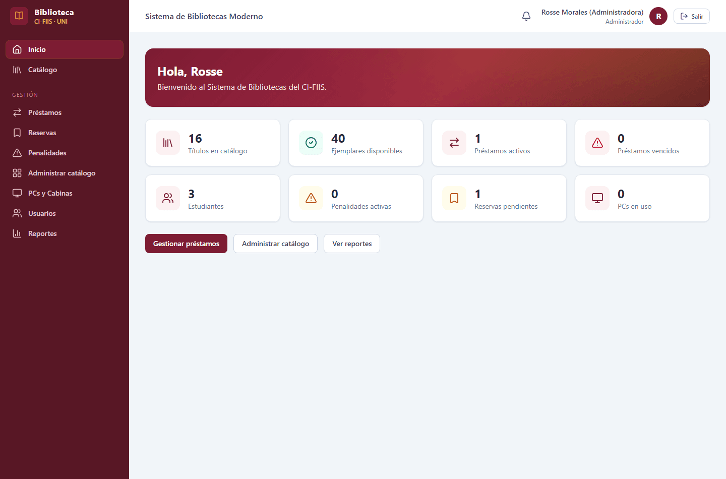 Panel de administración